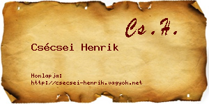 Csécsei Henrik névjegykártya