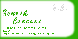 henrik csecsei business card