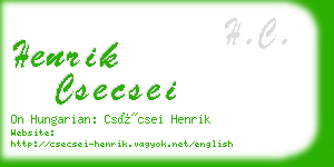 henrik csecsei business card